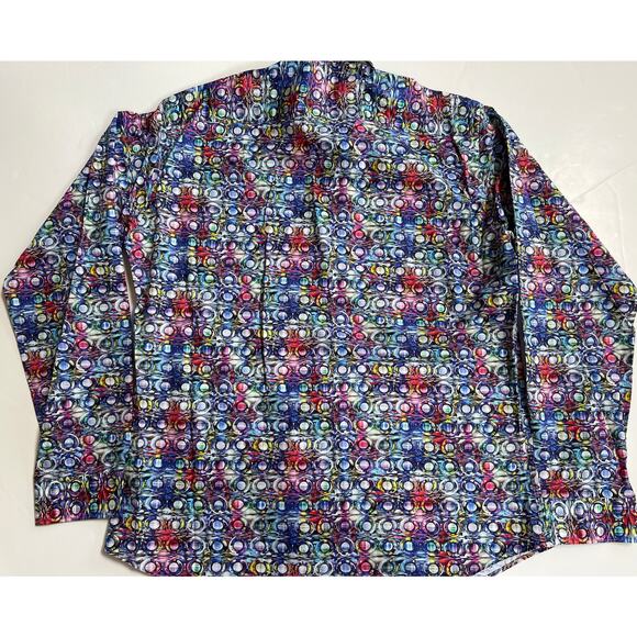Jared Lang Men's Trim Fit Multicolor Button-Up Shirt T-757 Size 2XL - Picture 2 of 12